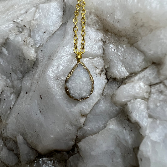Keepsake Necklace - Geode Mini Teardrop Pendant