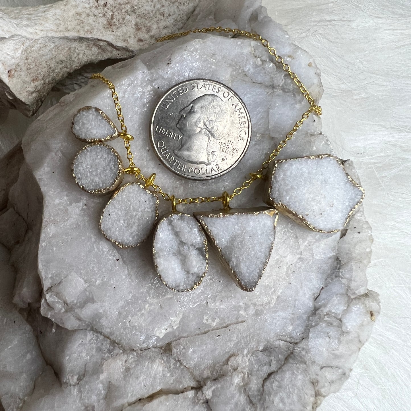 Keepsake Necklace - Geode Mini Teardrop Pendant