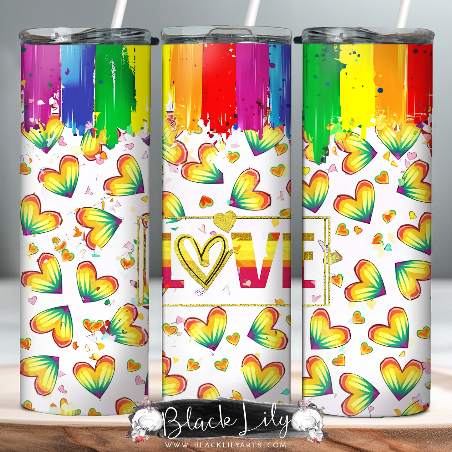 Tumbler - Love Is Rainbow Paint