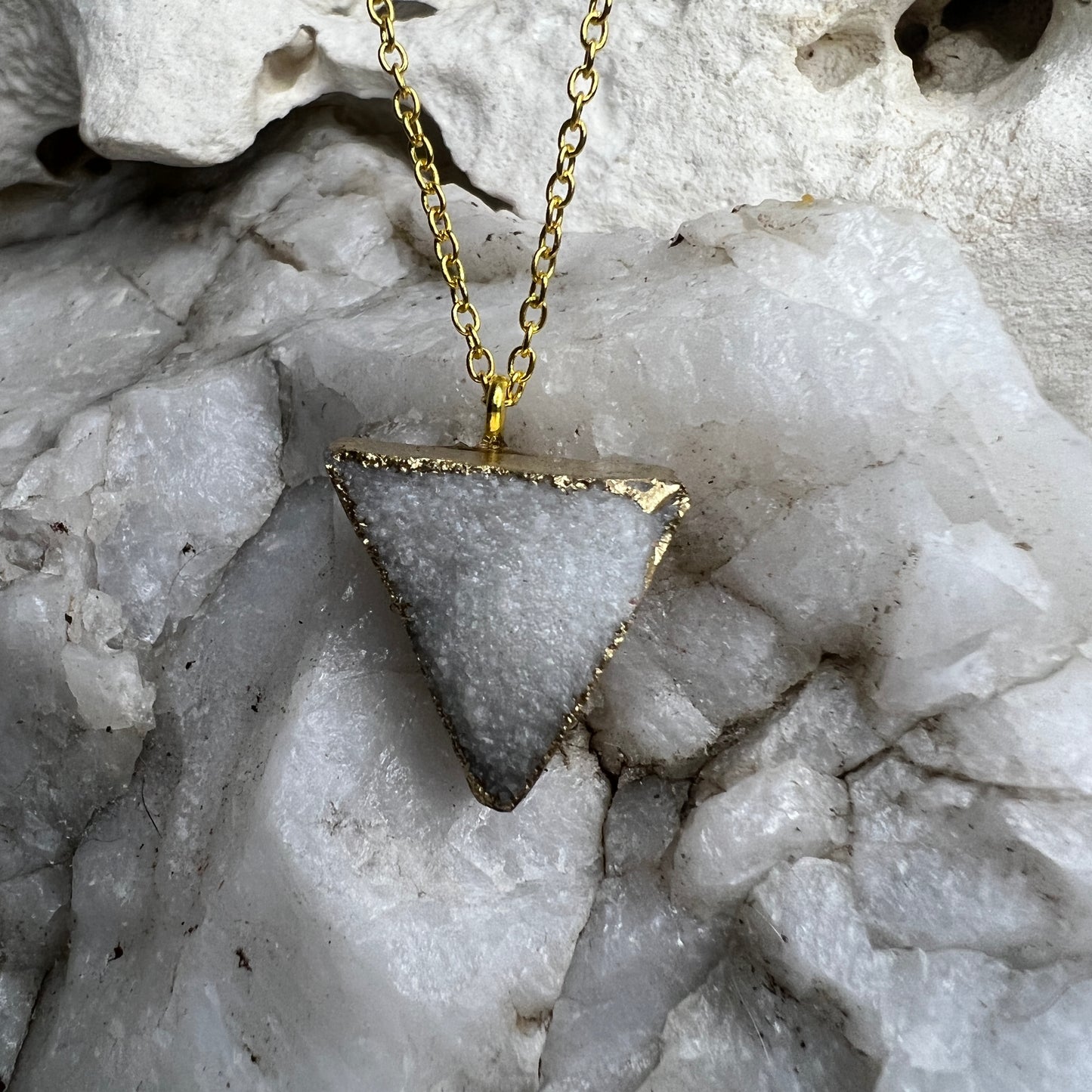 Keepsake Necklace - Geode Triangle Pendant