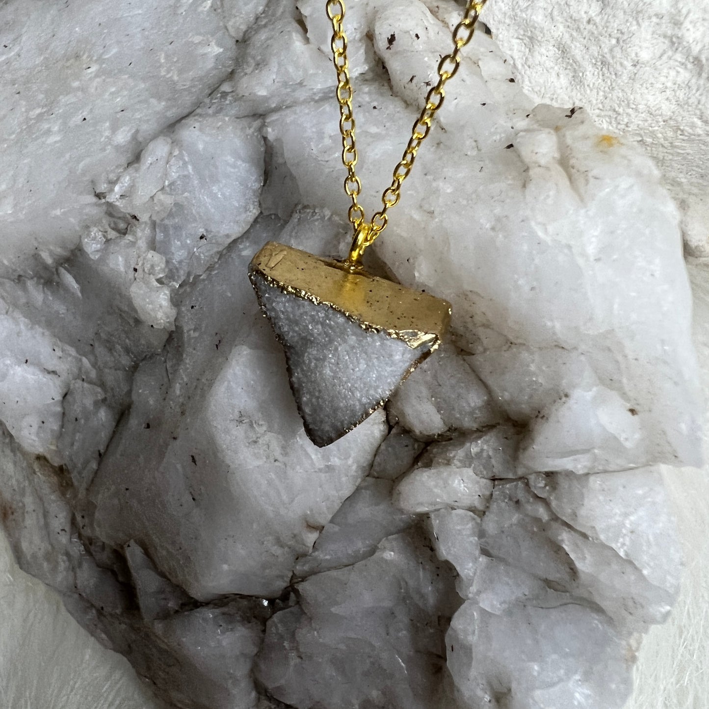 Keepsake Necklace - Geode Triangle Pendant