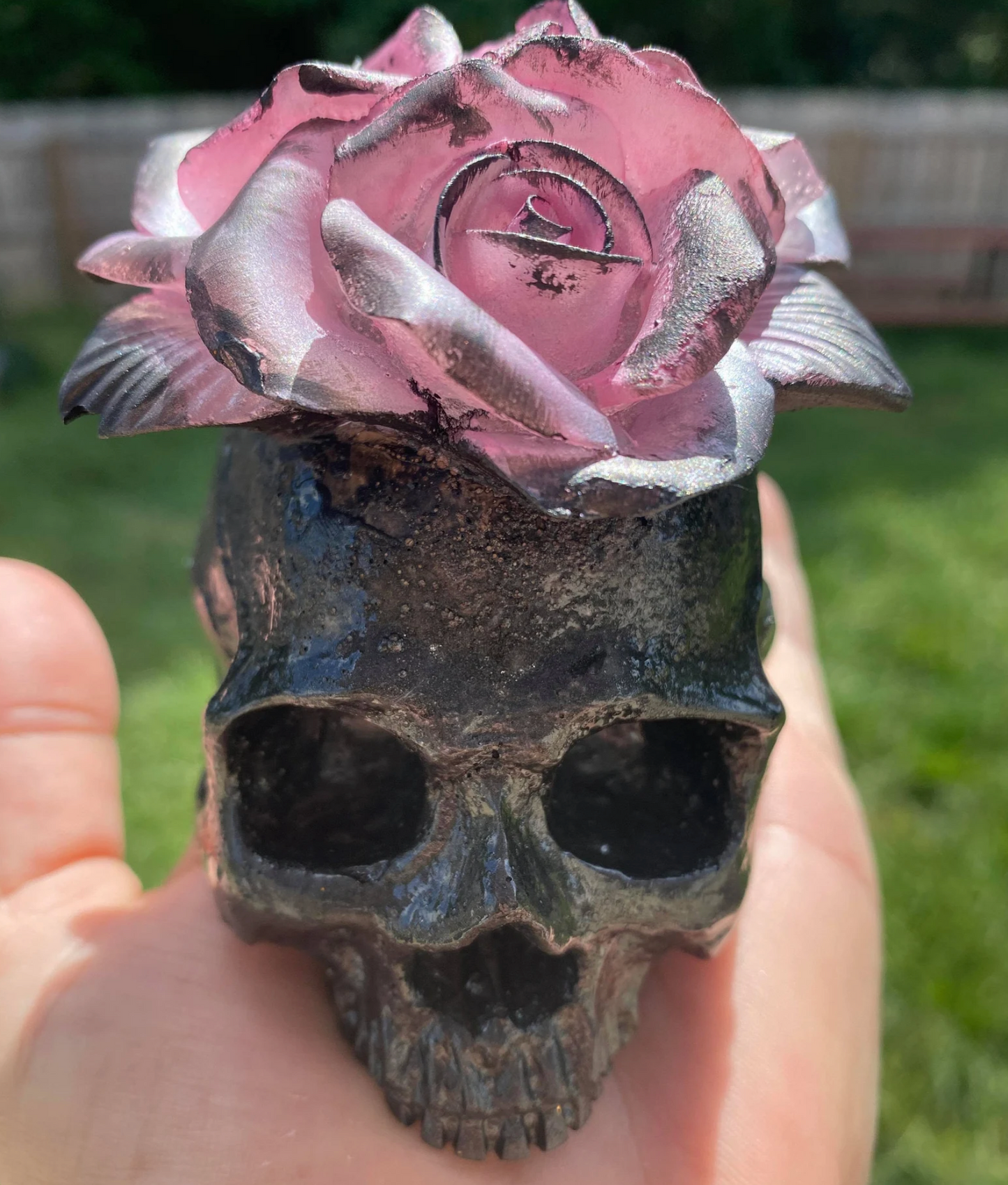 Skull with Three Roses