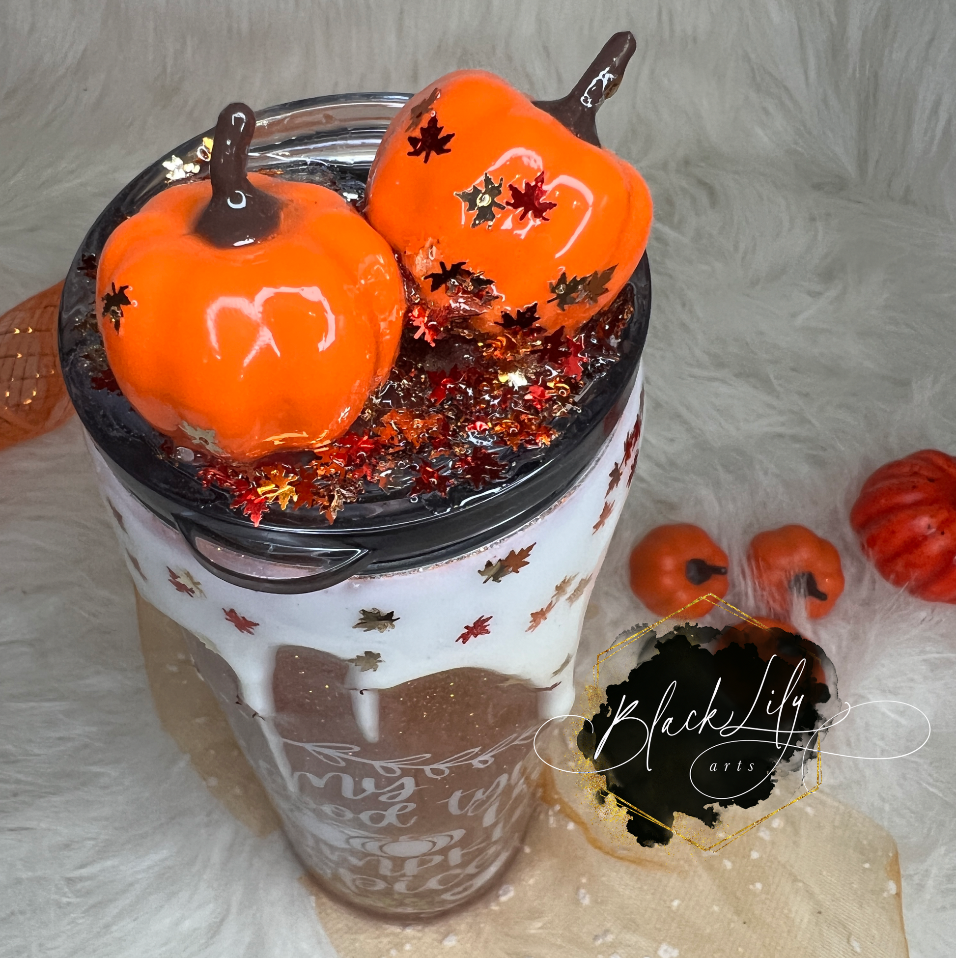 Pumpkin Spice Iced Latte Glass Tumbler – Katnipp Studios