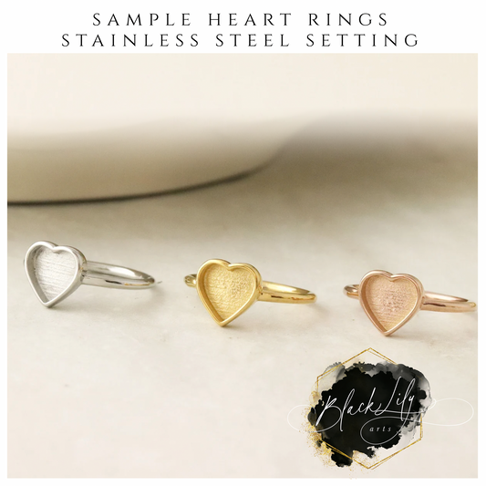 Keepsake Ring - Heart - Silver, Gold, Rose Gold - Stainless Steel