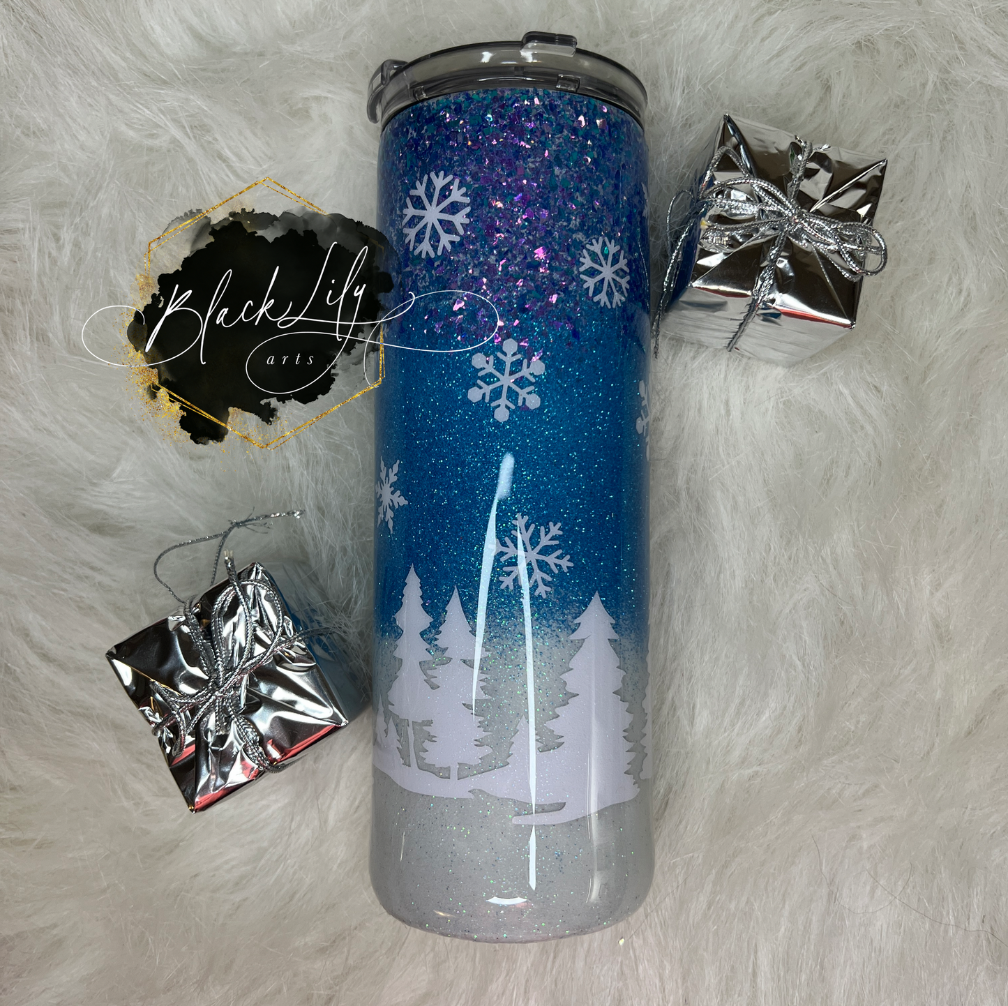 Tumbler - Winter Wishes, Snowflake Kisses