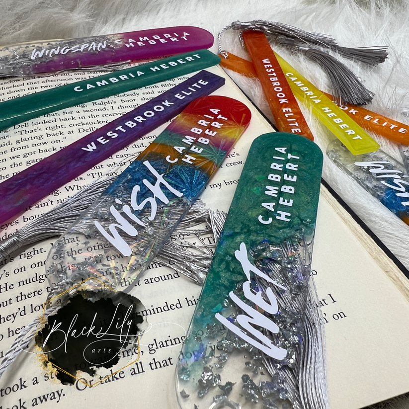 Holographic Bookmarks CUSTOM Black Lily Arts